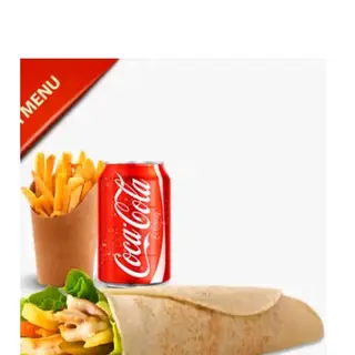 Menú dürüm solo carne + patatas fritas + bebida