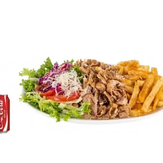 Menu Plato  Kebab solo carne patatas+bebida