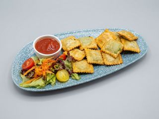 Raviolis Fritos de Espinaca, Acelgas y Ricotta