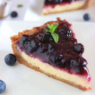 Cheesecake con mermelada de fresas