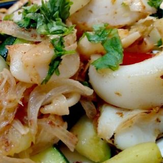 sepia al estilo tailandés