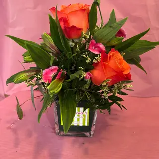 Vasito con 2 rosas color