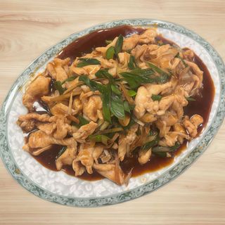 Pollo con jengibre y cebolletas