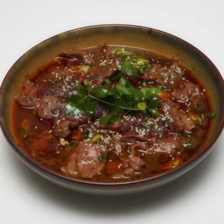 #67 Ternera en rodajas hervida con  salsa de chile （picante)