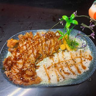 Pato asado con arroz