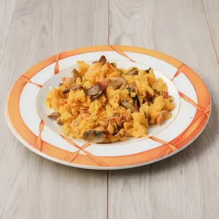Revuelto de champiñones con jamón