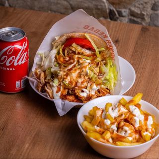 Menu kabab (cola ). Patata