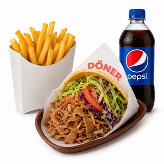 Combo: 2 Kebab, 2 Patatas y 1L Pepsi
