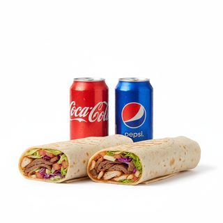 2 Durum kebab + 2 refrescos (330 ml.)