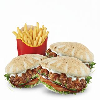 3 Pita + patatas (grande)