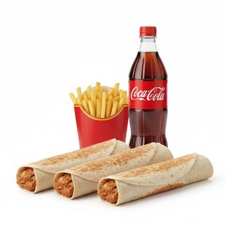 3 Durum + patatas (grande) + Coca-Cola Original 2L.