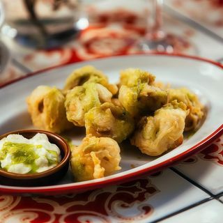 Champiñones en tempura