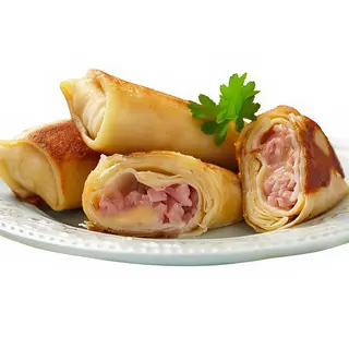 Enrrollados de pollo con jamón y queso