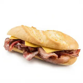 Bocadillo de beicon con queso