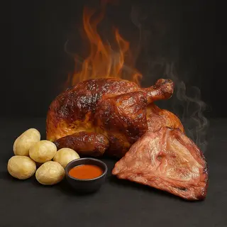MENÚ DE POLLO PERUAÑOL AL CARBÓN