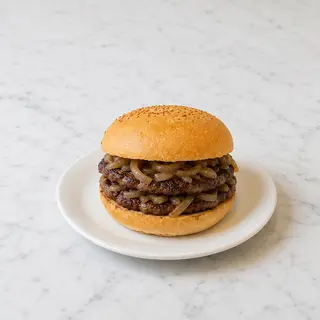 Hamburguesa doble con cebolla