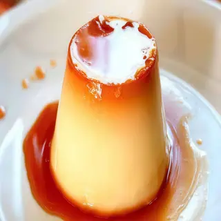 Flan casero con nata