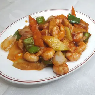 Gambas con guindillas