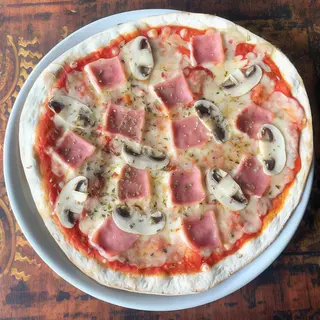 Pizza Jamón York y Champiñones Sin Gluten (30 Cm.)