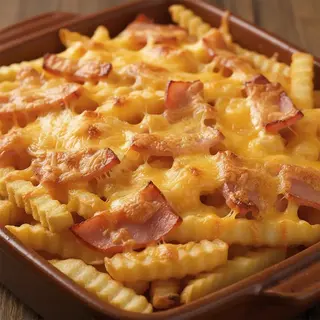 Patatas Gratinadas con Jamon de Pollo
