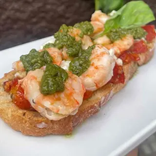 Tosta de langostinos