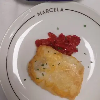 Pitxín frito con pimientos del Bierzo