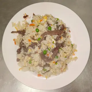 Arroz frito con ternera