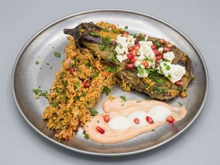 Berenjena asada con chermoula