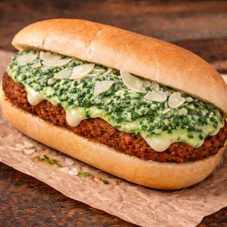 Bocadillo De Milanesa Con Espinaca