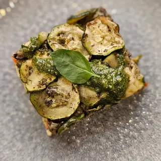 Pissaladière (coca) de ratatouille de verduras de temporada