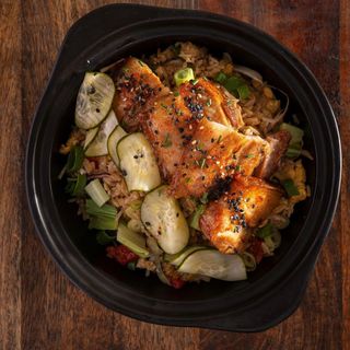 Arroz chau de panceta char siu