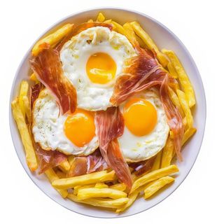 huevos rotos con jamón
