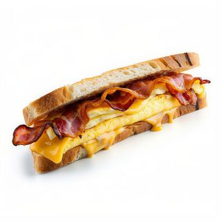 Bocadillo de omelette con bacón y queso