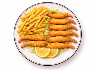 Langostinos Fritos con Patatas