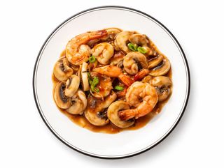 Gambas con Champiñones