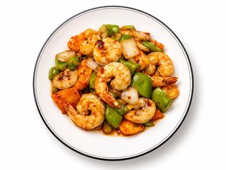 Gambas con Salsa Picante