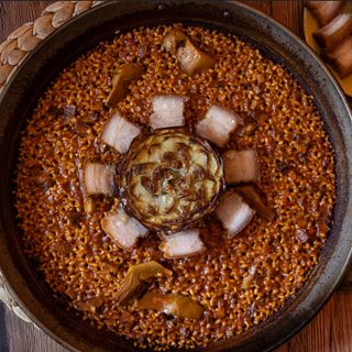 Arroz de Alcachofa y Torreznos 
