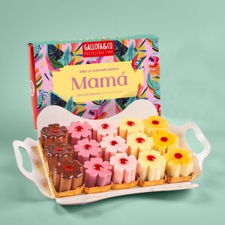 Caja 15 pastelitos flor