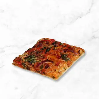 Focaccia vegetariana/york queso / barbacoa