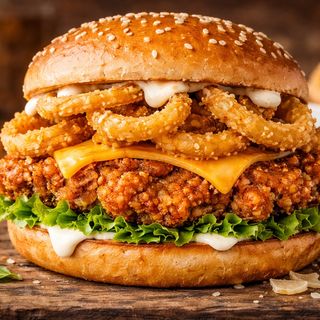 Chicken krunch ali oli + patatas