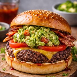 Guacamole Burger + patatas