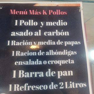 Menú mas k pollos
