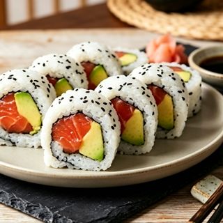 8 piezas: 8 California clásica de salmón y Aguacate
