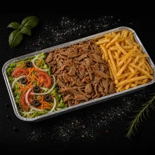 Plato de kebab o falafel