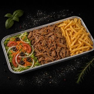 Plato de kebab o falafel