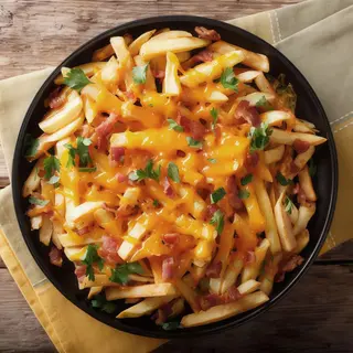 Patatas con queso y bacon