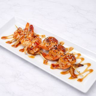 Pinchos de Langostinos Teriyaki