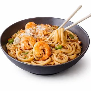 Yakiudon grueso langostinos 