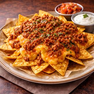 Nachos Con Queso Y Salsa Bolognesa