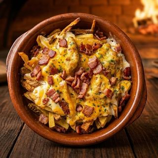 Papas Con Queso Y Bacon (Ración) 